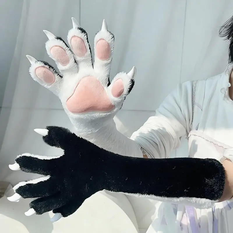 1-oair-ソフトぬいぐるみ動物の足手袋ハロウィンやロールプレイイベントに最適