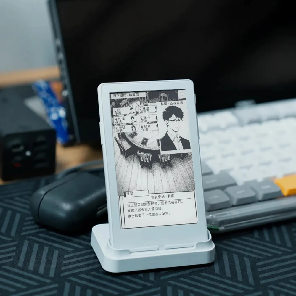 3in1 Charging Stand for XTEINK X3/X4 Pro E-Ink Reader, Desktop Cradle with 65 Degree Tilted Design, Storage Base for Tablet