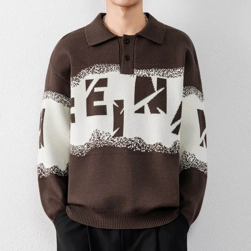 

Autumn Winter New Sle Men's Faionable Casual Ne Knitted Sweater Color Blo Long Sve Warm Top Youth Versatile