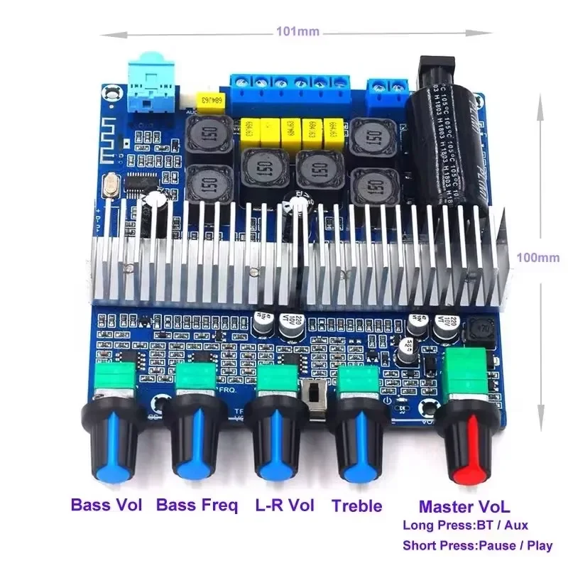 2.1 channel TPA3116D2 linear audio amplifier board 5.0 HIFI power supply subwoofer stereo equalizer 5.0 channel high fidelity
