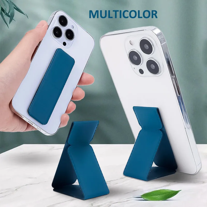 4pcs Desktop Folding Push Pull Stand Phone Ring Buckle Simple Solid Color Back Adhesive Phone Stand Creative Lazy