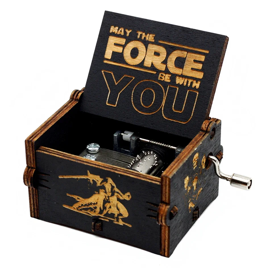 激安 アンティーク彫刻木製手回しオルゴール スターウォーズ ミュージックボックス フィギュア クリスマス 誕生日プレゼント