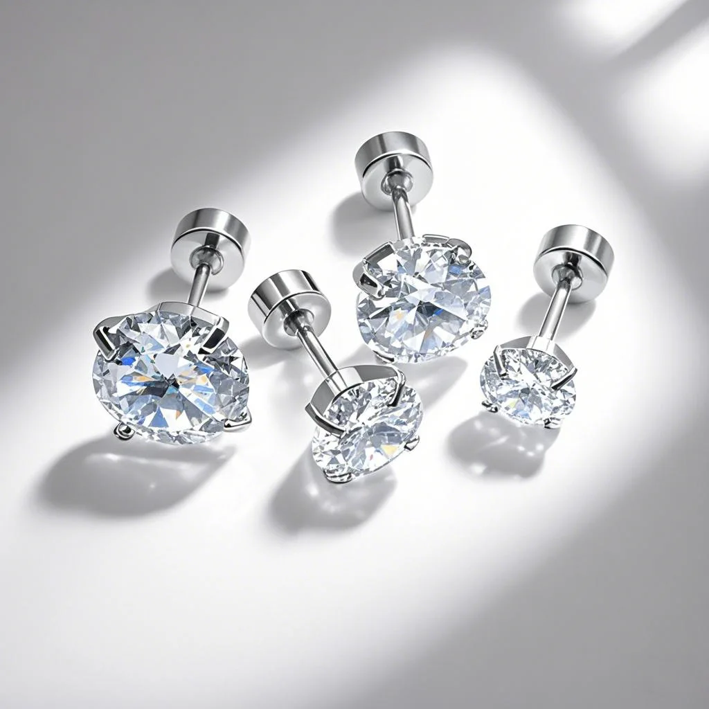 Minimalistische Mode-Ohrstecker aus Zirkon und Edelstahl, Liebes-Piercing-Schmuck, AAA-Qualität, 0,8/1,2x6mm, Größe 3-8mm – Detail 7