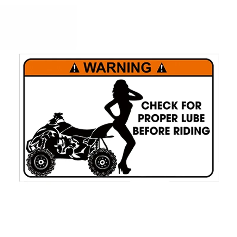 

TXCT Personality 1pcs Fun Warning Car Sticker Reflects Waterproof Vinyl Sticker Warning Quad ATV Bike Joke, 13cm