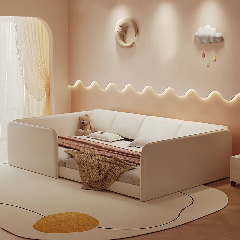 

Double parent-child bed 2 meters * 2 meters 2 first-layer cowhide splicing bed two or three-child family tatami mother and child