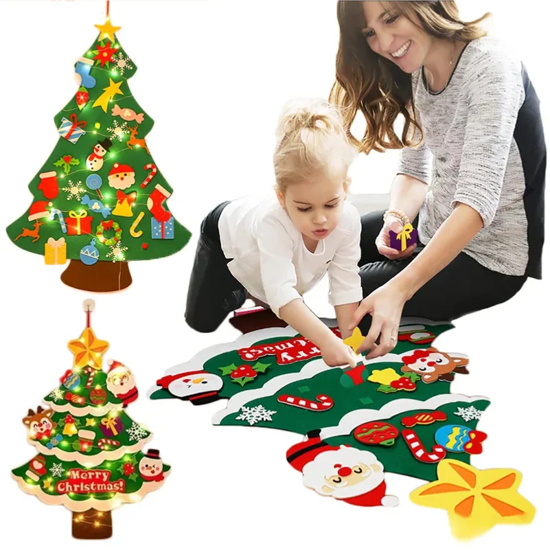 

Kids DIY Christmas Tree Home Decoration Kit Handmade Felt Christmas Tree Craft Diy Set Christmas Supplies Children Gift New Year