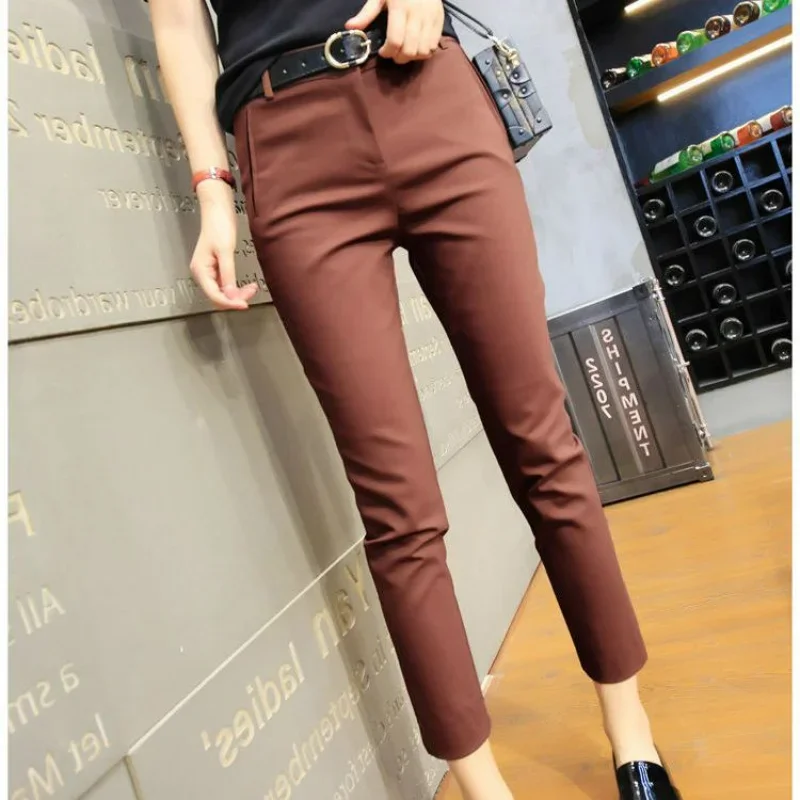 Suit Pants Women\'s Crossed Pants 2023 Autumn New All-Match Suit Pants Women\'s Slim-Fitting Cigarette Skinny