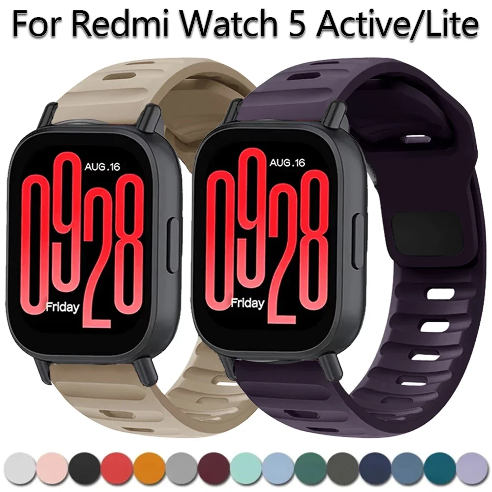 22mm Watch Band for Xiaomi Redmi Watch 5 3Active Replacement Silicone Strap for Redmi Watch 5 3Lite Correa Sport Bracelet Belt