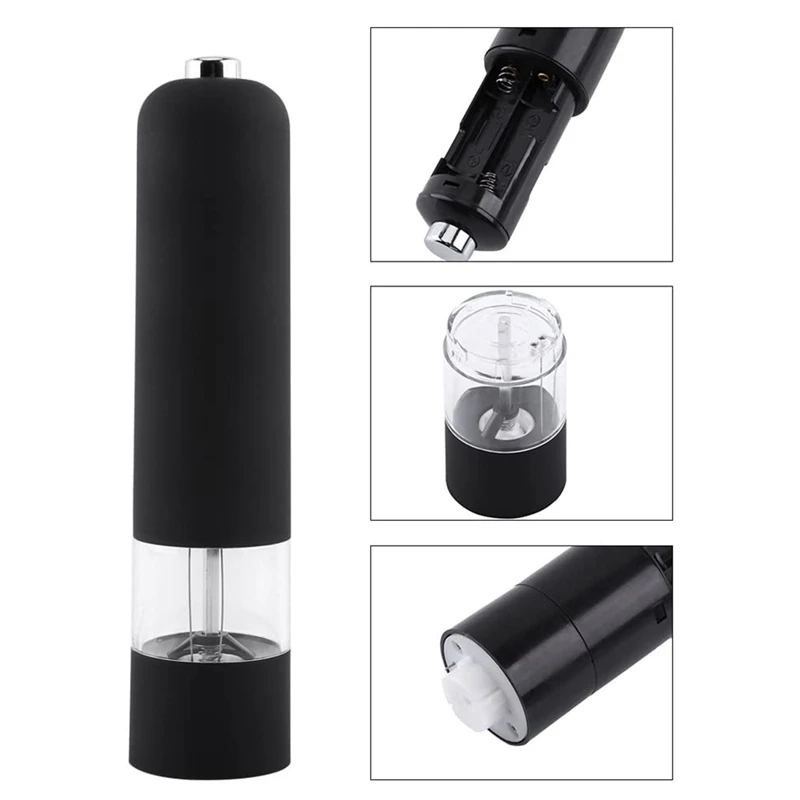 Electric Pepper Herb Grinder Salt Spice Grinder Kitchen Tool Multi-Use Black Pepper Grinder Gadget Black