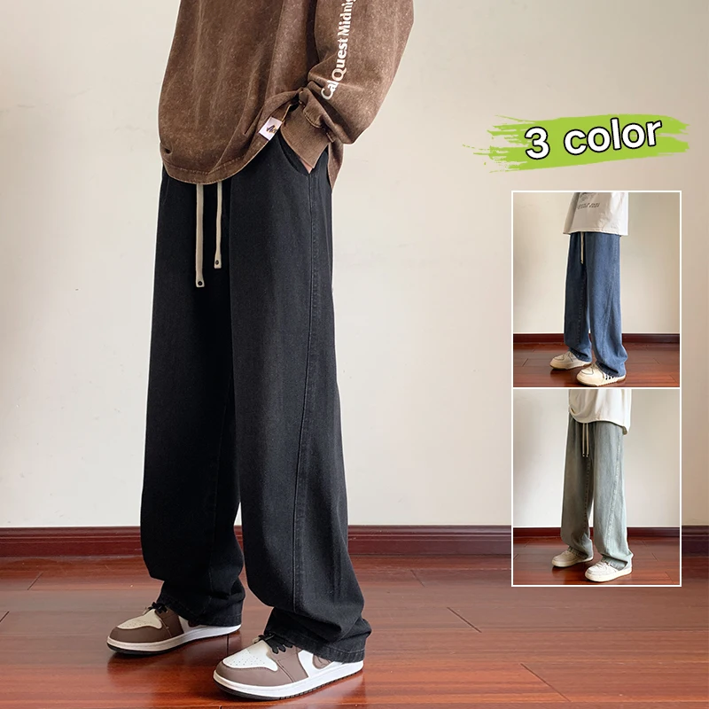 

Mens Casual Wearable Jeans Durable Spring Autumn Loose Fit Workwear Resistant to Dirt And Wear Straight Leg Trousers