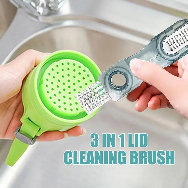 Cup Lid Cleaner Rotatable Lid Brush For Cleaning Water Bottle Lid Cleaner Bottle Scrubber Cup Cleaning Brush Crevice Cleaning