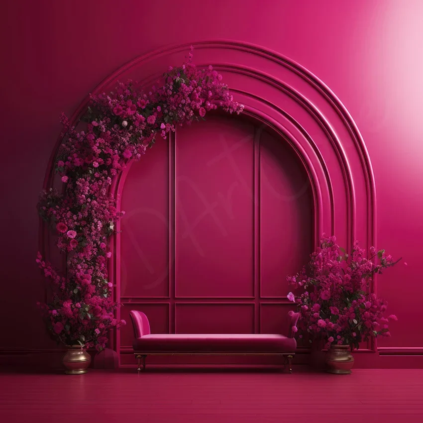 Mehofond Photography Background Hot Pink Arch Curtain Adult Birthday Party Wedding Maternity Portrait Decor Backdrop Photo Studi