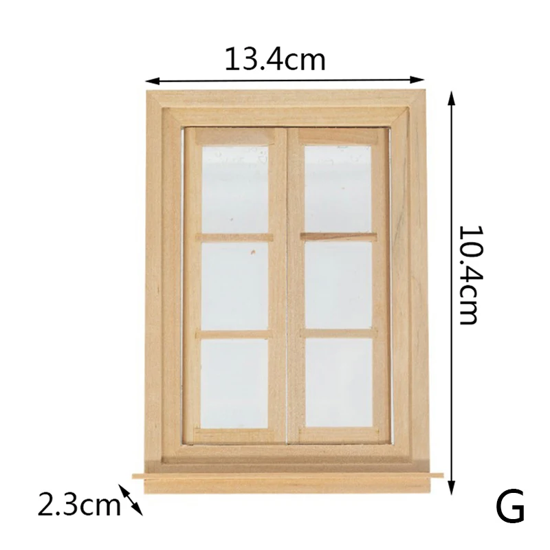 1/12 Dollhouse Miniature Door Window Frame Unpainted Doll Wood External Single Door Unpainted Diy Door