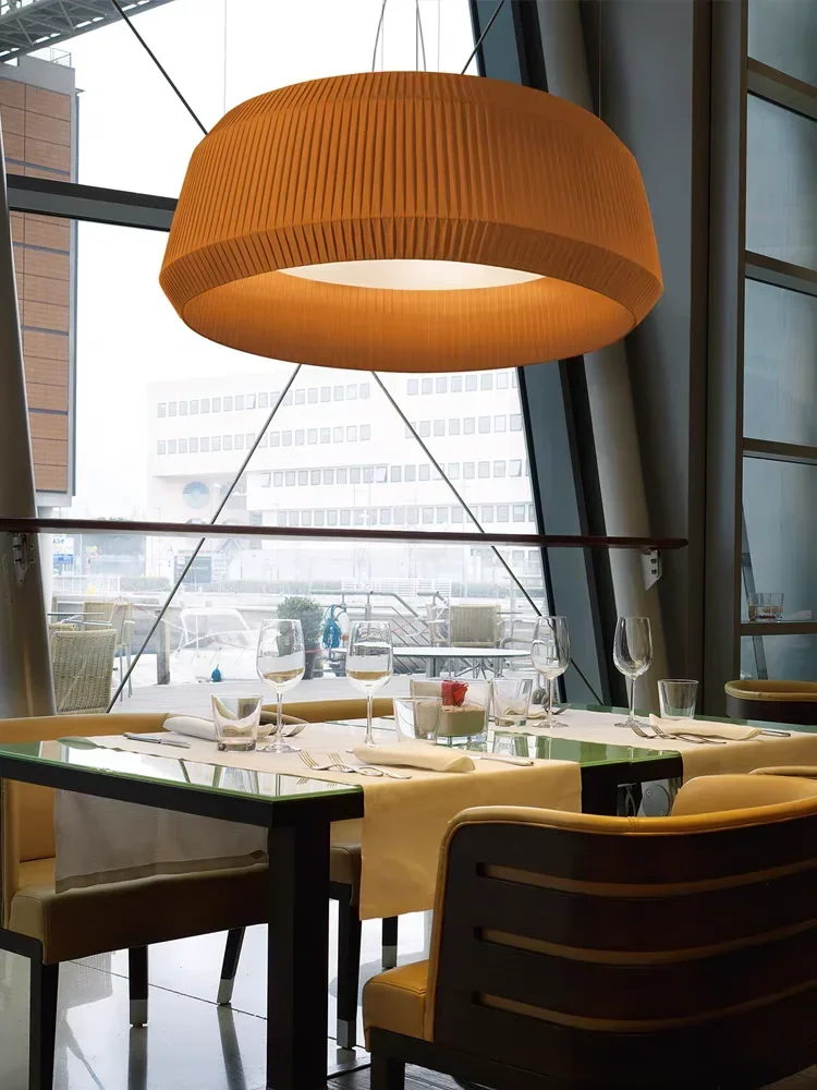 Modern Simple Nordic Fabric Art Pendant Light Annular Luminaries for Living Room Bedroom Restaurant Hotel Decor Chandelier