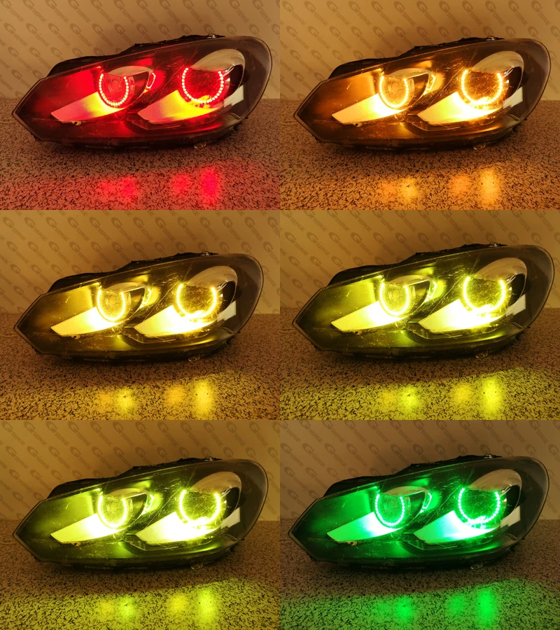 For VOLKSWAGEN VW GOLF GTI MK VI 6 MK6 RF Remote Bluetooth-Compatible APP Ultra Bright Multi-Color RGB Led Angel Eyes Halo Rings