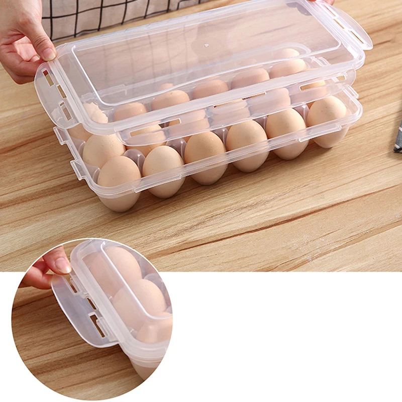 10/18/34 Grids Kitchen Handheld Egg Carton Refrigerator Egg Organizer Household Egg Storage Tray Fresh Box