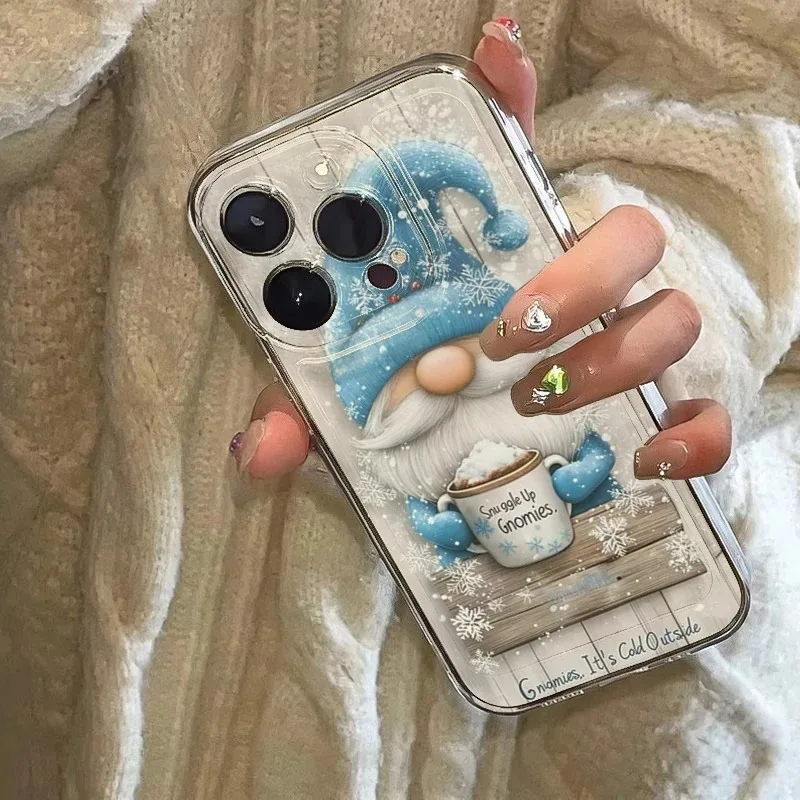 

Christmas Winter Snow Gnome Phone Case For iPhone 17 16 15 11 12 14 13 Pro Max Mini X XS XR 7 8 Plus SE 16E Soft Cover Fundas