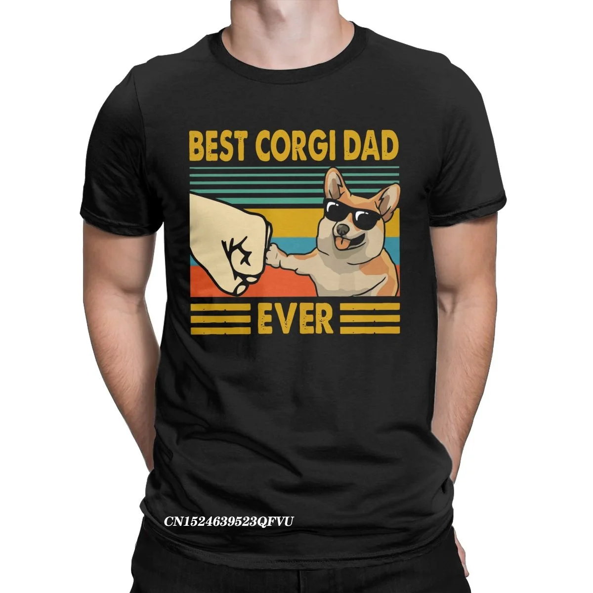 Men\'s T-Shirts Best Corgi Dad Ever Funny Corgi Owner Cool Cotton Tee Shirt Dog Animal Tshirt Round Collar Clothing Gift Idea