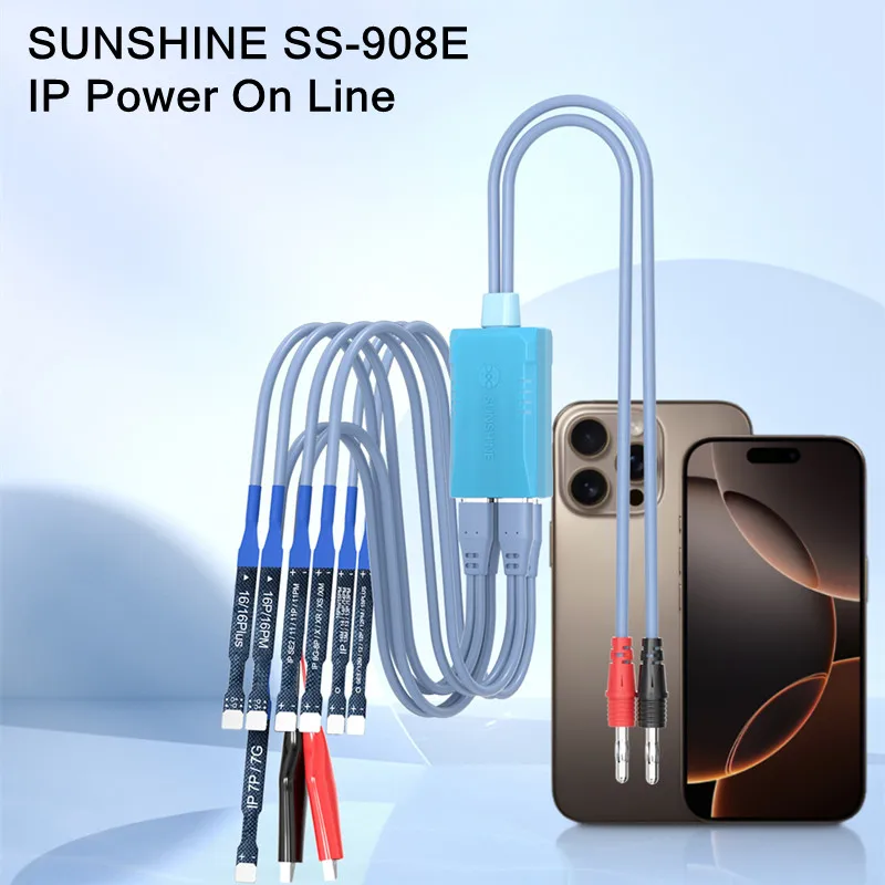 

SUNSHINE SS-908E Интеллектуальный тестовый кабель Кабель питания постоянного тока для IP 7-16 Pro Max Линия тестирования запуска мобильного телефона без батареи