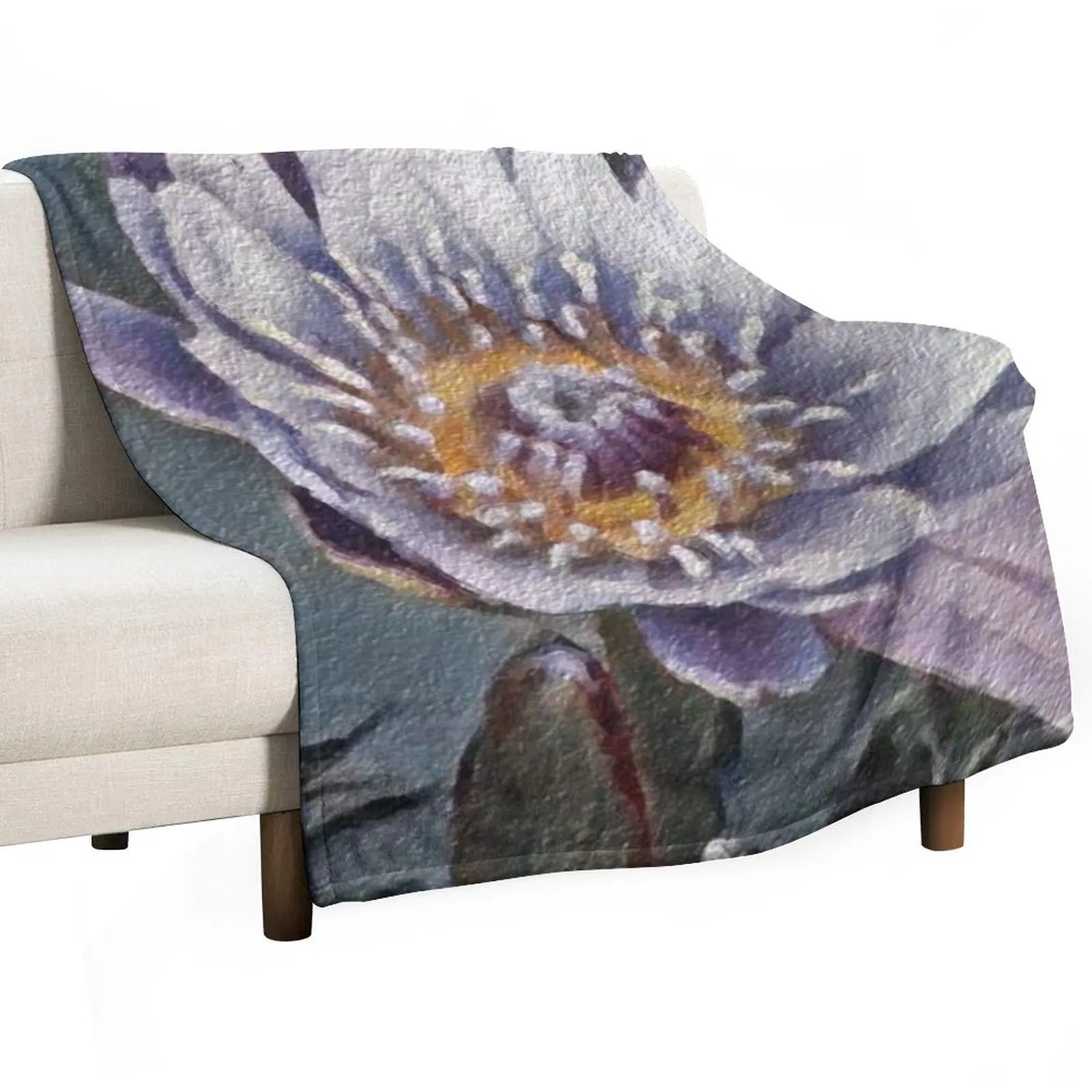 

Watercolor Waterlily Throw Blanket Comforter Blankets For Bed Single Blankets