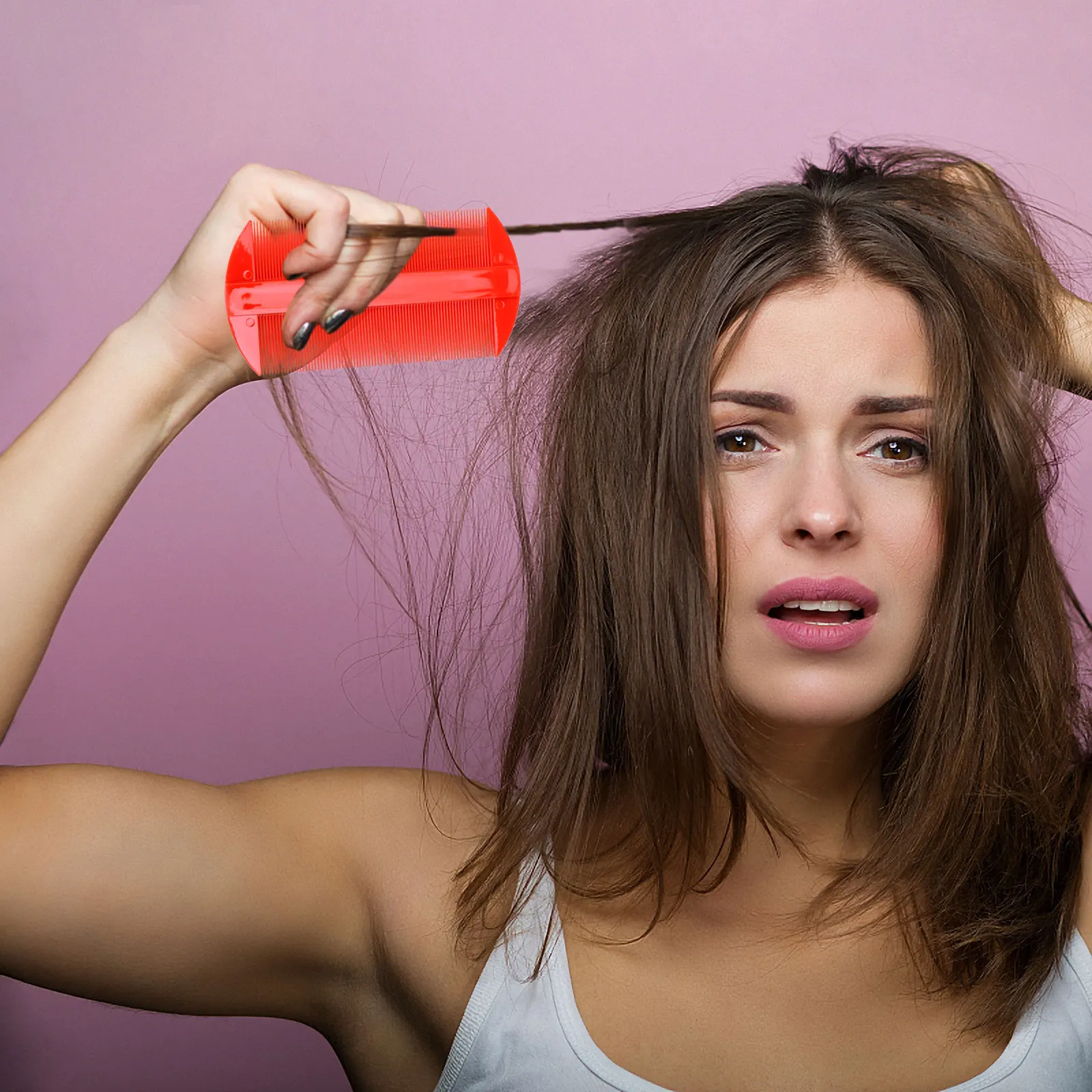 

12 шт. антистатическая расческа с мелкими зубьями, коричневый пластик, 106x56 см, двухстороннее удаление ниток для детей и взрослых, обнаружение сухого и влажного использования