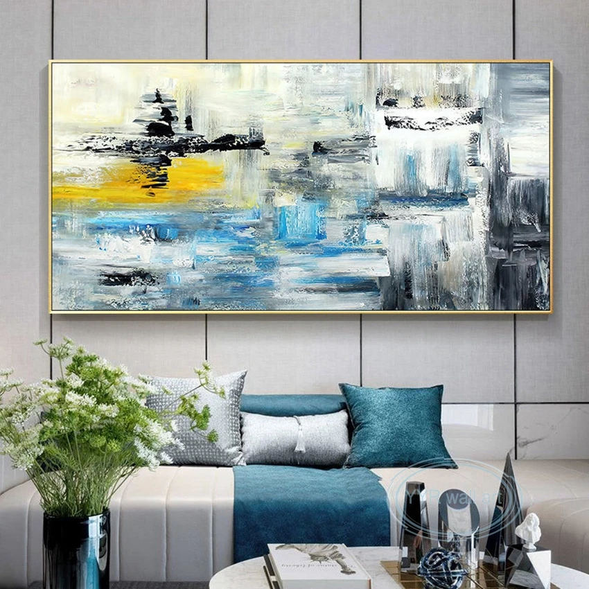 

Nice Decorative Oil Painting For Living Room Bedroom Nordic Abstract Handmade Canvas Wall Art Mural Modern Acrylic Poster Custom