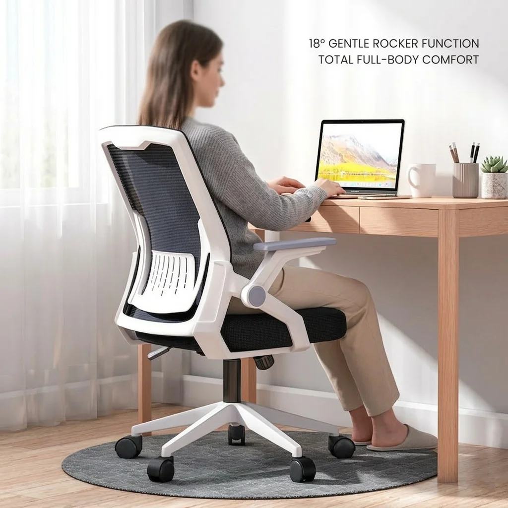 Ergonomic Office Mesh Computer Desk Chair Adjustable Swivel Task Chair With Support Armrests Rolling