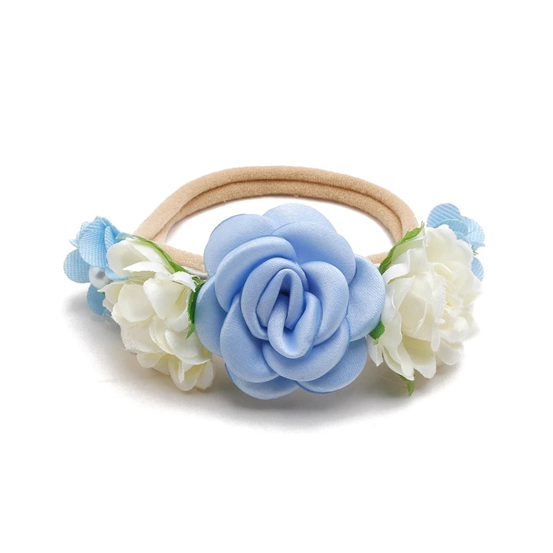 Diademas de estilo dulce para bebé recién nacido, cintas elásticas suaves para la cabeza con flores, accesorios para fotos, accesorios para el cabello para bebé