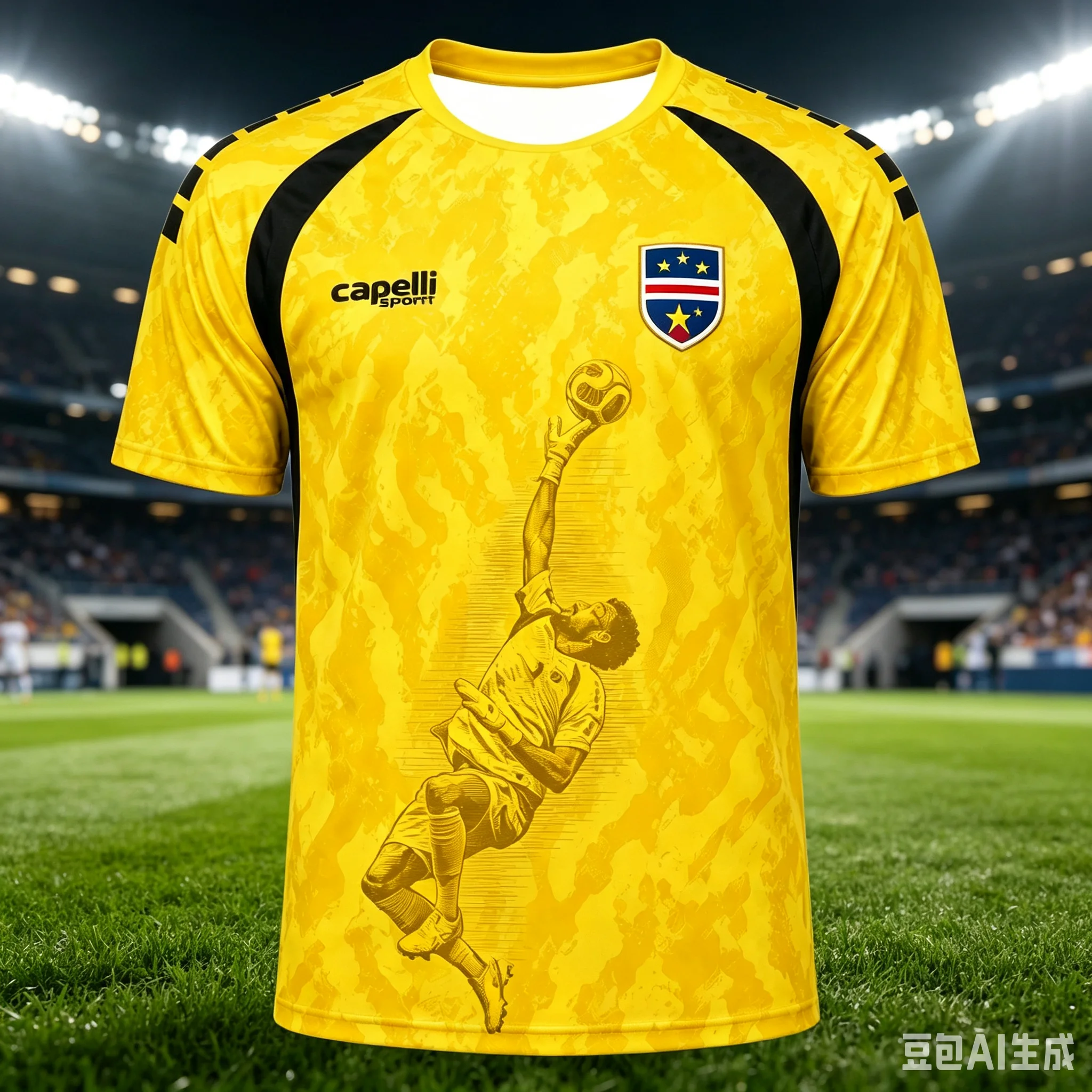Cape Verde Team Soccer Jersey Men Yellow 3D Star Portrait  Sport Quick Dry Football T-shirt Fans Training Tee New Sportswear