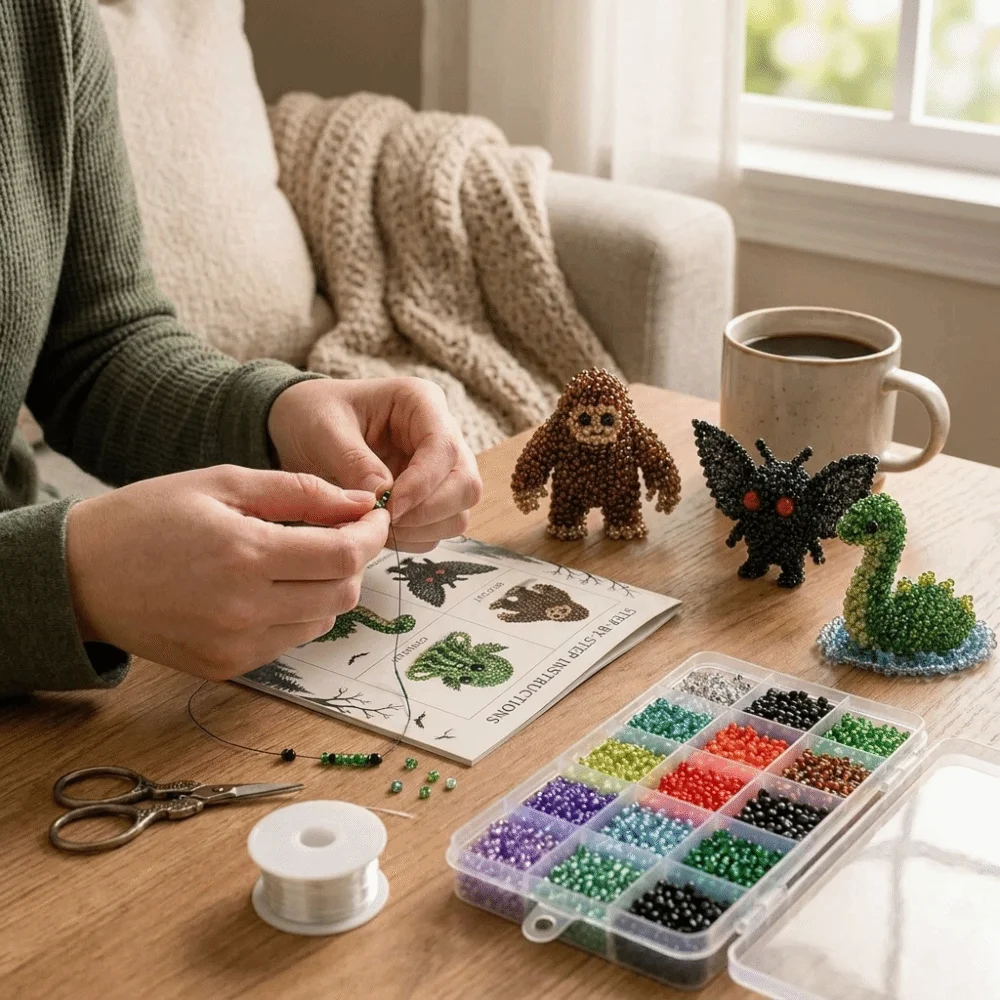 Handgefertigtes DIY-Tier-Perlen-Stickerei-Set, buntes Mini-Perlenkunst-Bastelset, kleines pädagogisches 3D-Perlen-Haustier-Schlüsselanhänger-Bastelset – Detail 8