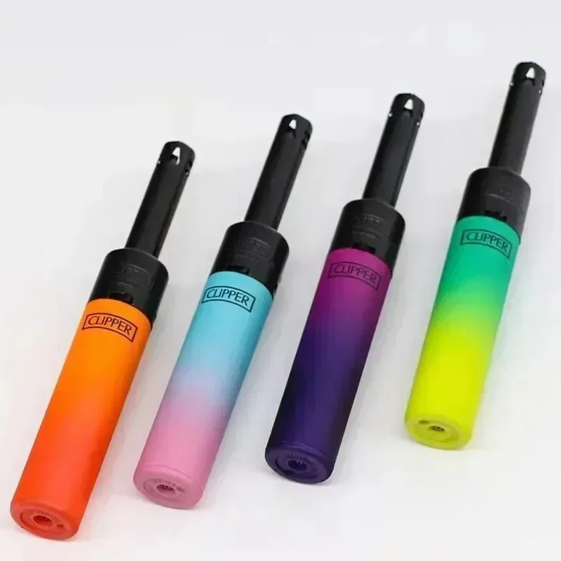 Clipper Long Tube Electronic Inflatable Lighter Mosquito Incense Strip Mini Open Flame Igniting Gun Cigarette Accessories