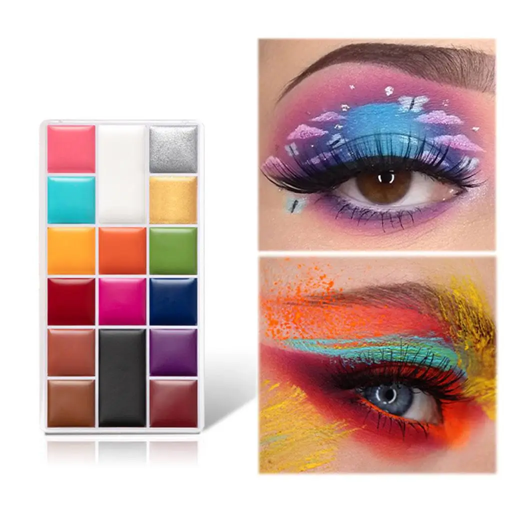 

16 Colors Face Body Paint Oil Makeup Palette Safe Kit for Halloween Parties