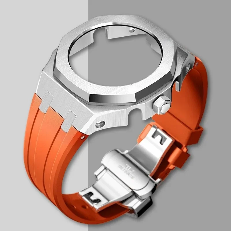 Neues Gen5 Casioak Edelstahlgehäuse für G-Shock GA2100 Mod Kits Modifikationskit Metallblende Gummiband für GA2110 GAB2100