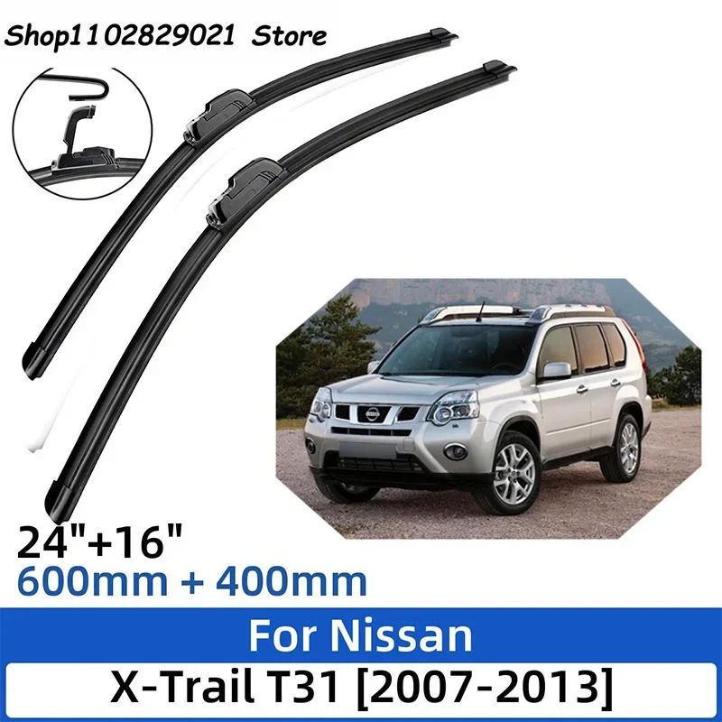 

2PCS for Nissan X-Trail T31 2007-2013 24"+16" Front Rear Wiper Blades Windshield Windscreen Window Cutter Accessories