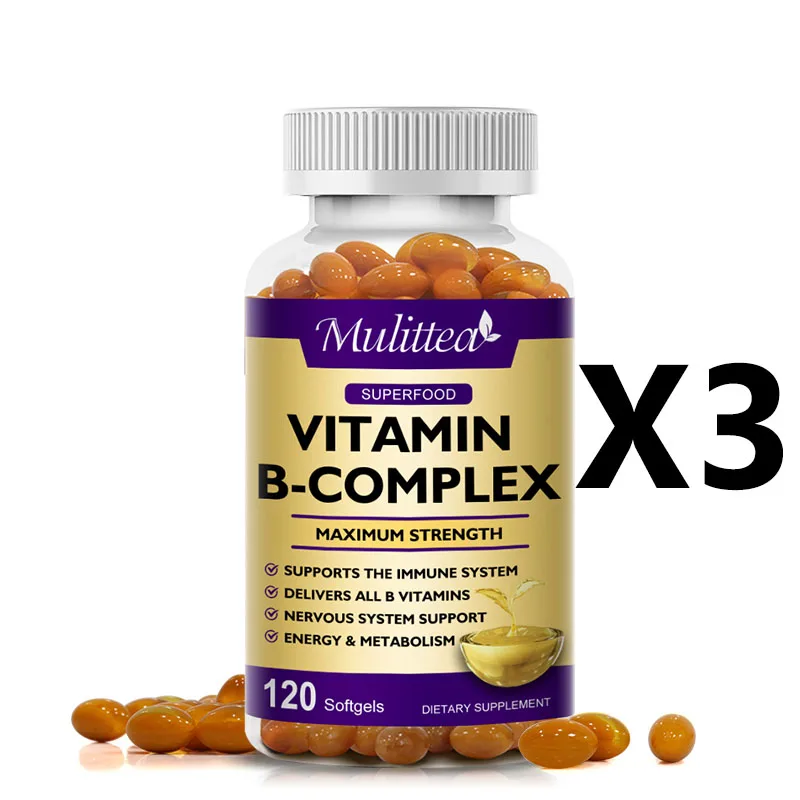 Mulittea Vitamin B Complex Capsules Help Relieve Fatigue Improve Digestion Reduce Stress Better Mood Support Immune Supplement