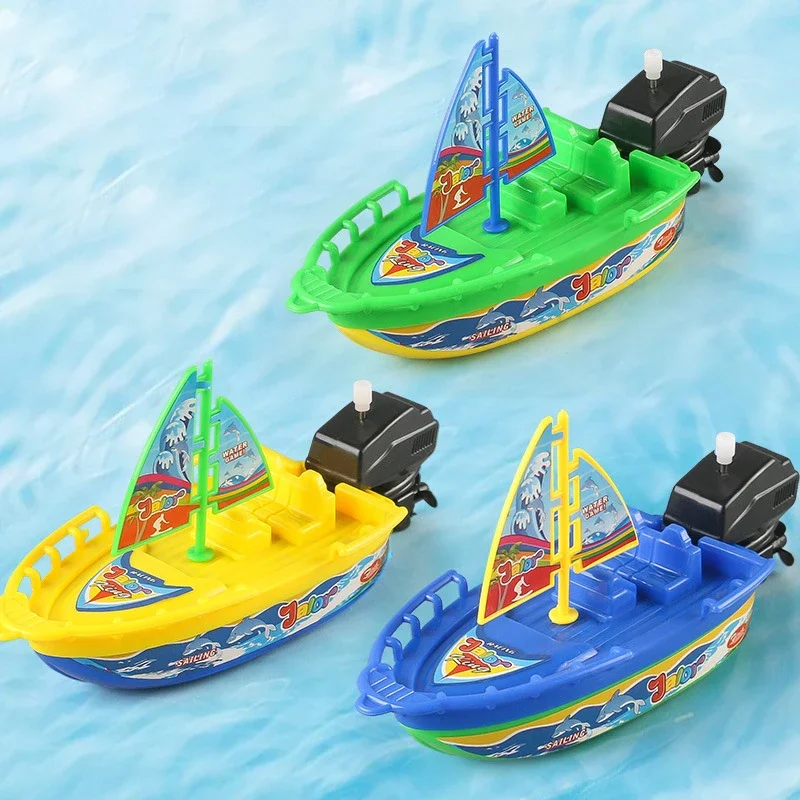 1pc Kinder Schnellboot Schiff Aufziehen Spielzeug Bad Spielzeug Dusch spielzeug schwimmen im Wasser Kinder klassische Uhrwerk Spielzeug für Kinder Jungen Geschenk