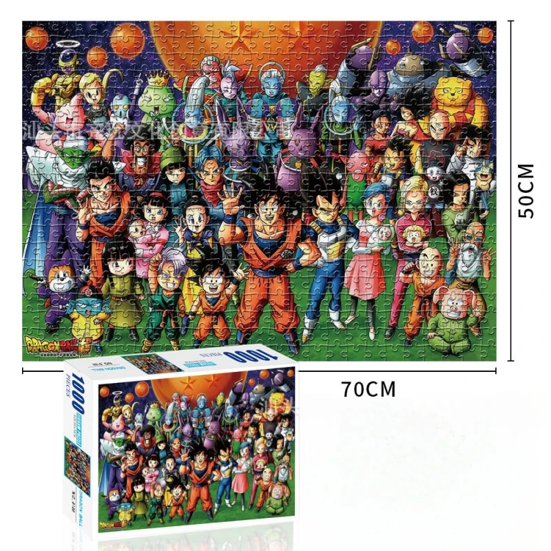 Dragon Ball rysunek puzzle papierowe Anime Cartoon dorosłe dzieci zmontowane Puzzle kolekcja zabawek Home Decor X-Mas prezent urodzinowy zabawki