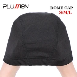 Plussign 12 Pcs/Lot Spandex Mesh Dome Wig Cap For Making Wig Glueless Weaving Cap Hair Wig Net With Elastic Band For Women Girls