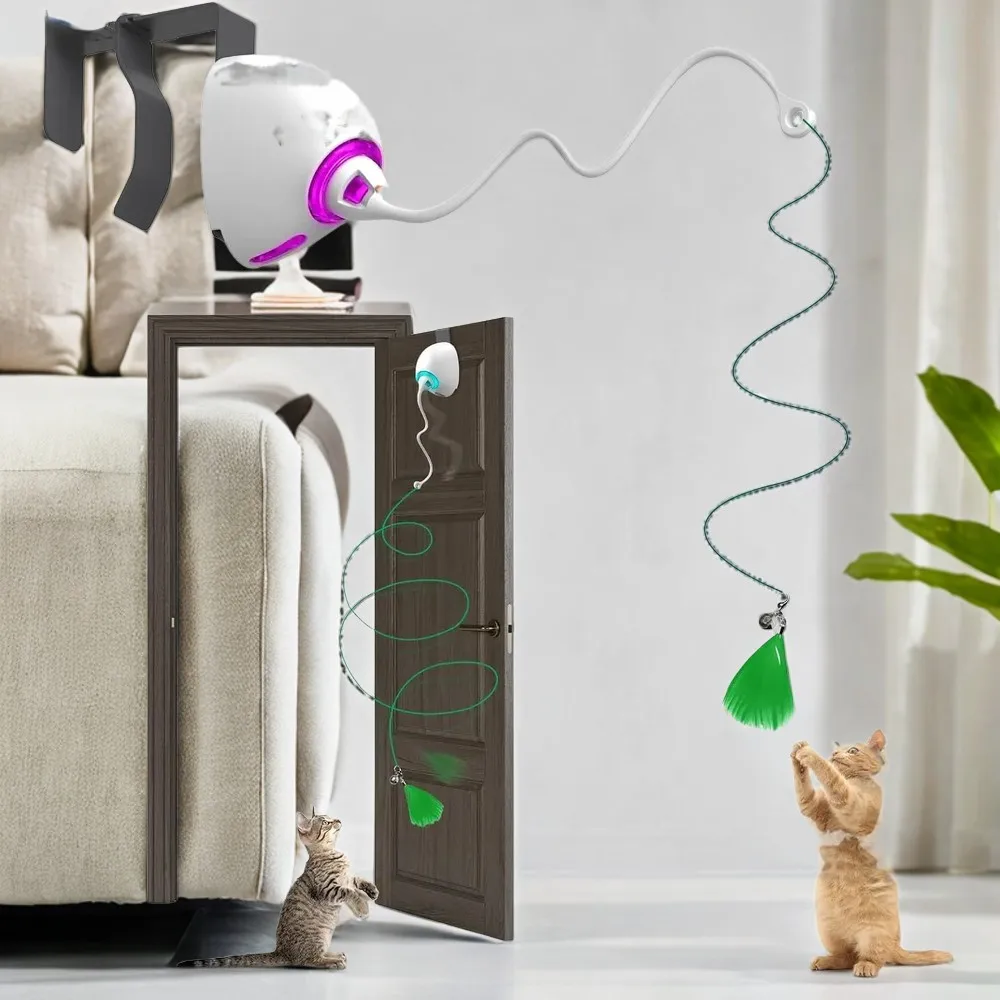 

Игрушки с кошачьими перьями, подвесные электрические игрушки для кошек для домашних кошек, выдвижная игрушка-дразнилка для кошек, игрушки для котят, автоматическая игрушка для котят