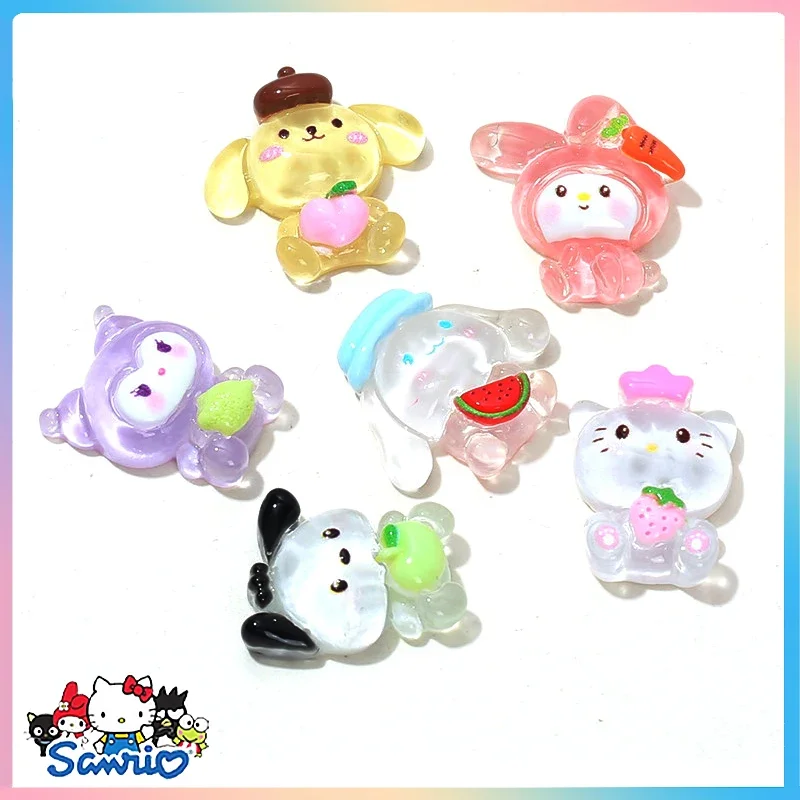 Sanrios 10-30Pcs Cartoon Pochacco Accessories Pochacco Cinnamoroll Kitty Melody Pompompurin Diy Accessories Charms Anime Toys