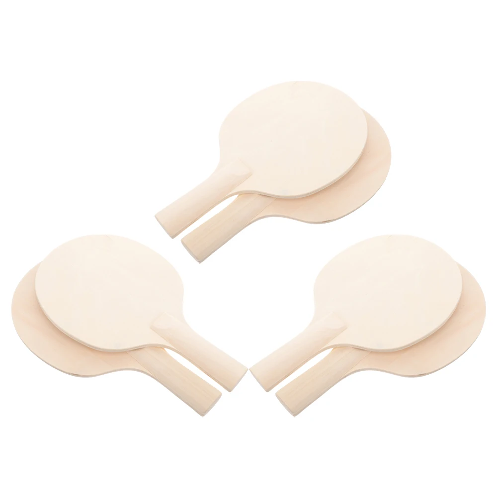 

6 Pcs Padded Grip Sport Game Paddles Diy Craft Table Tennis Crafts Rackets Blank Wooden Unpainted