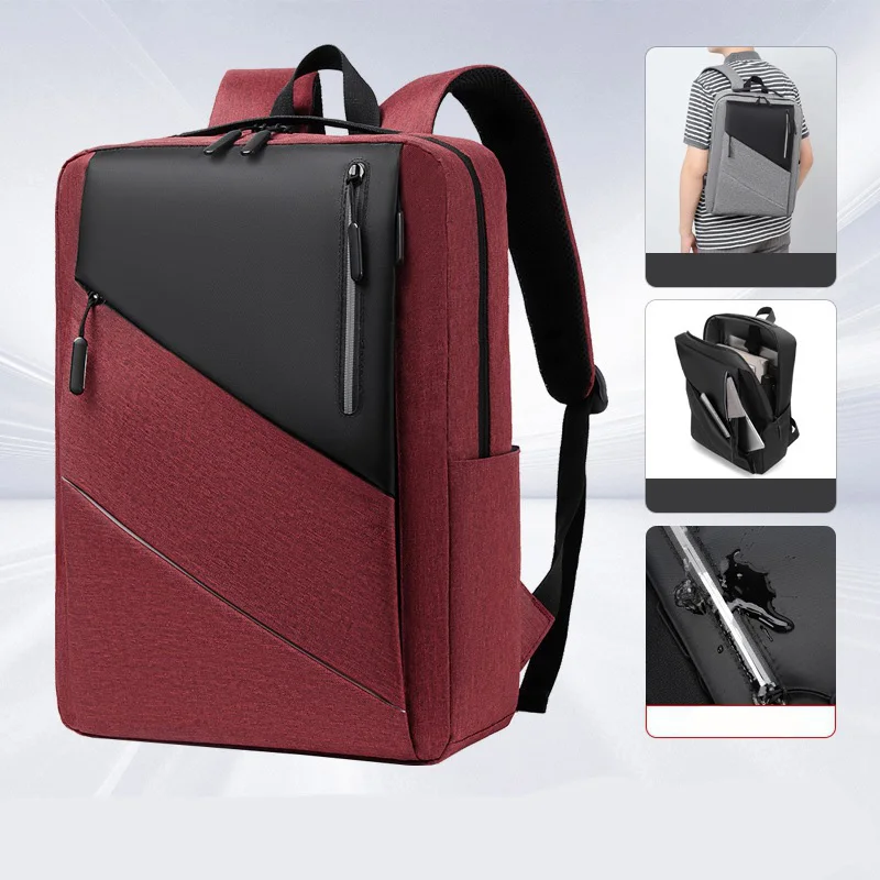 Male Business Backpack with USB Charging Travel Trip Work Laptop Rucksack Outdoor Camping Hiking Shoulder Bag Weekend Schoolbag