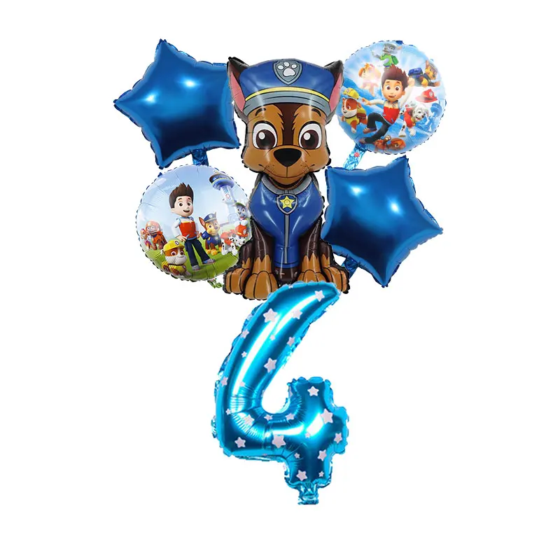 Vajilla de la patrulla canina para Decoración de cumpleaños, suministros de fiesta con temática de perros, pancarta de fondo, globos, vasos de