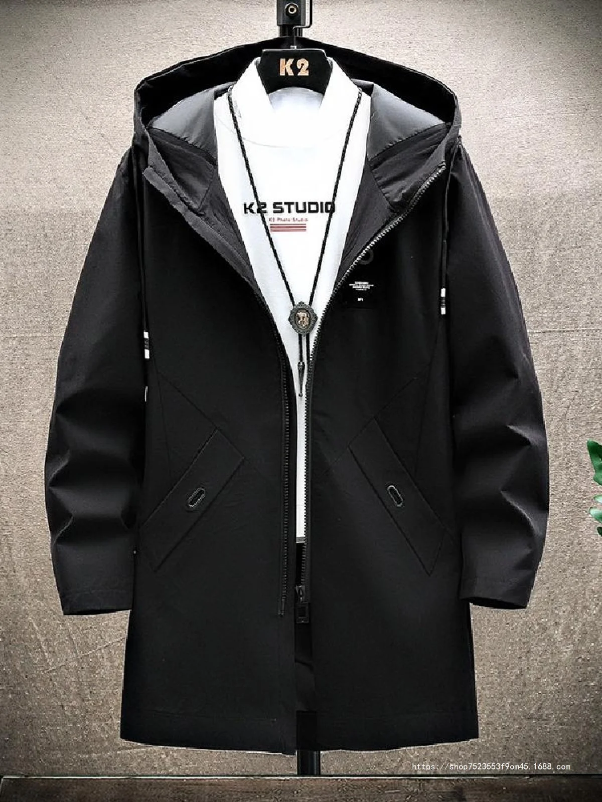 

Мужское пальто-тренч XXL из шелковой ткани, элегантное, приталенное, для офиса, весеннее, мягкое, дышащее, однотонное, бежевое, с отложным воротником, на одной пуговице, красивое