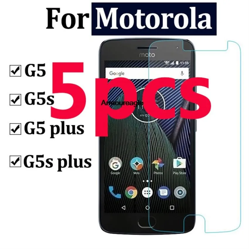 5pcs/lot tempered glass guard on the for motorola moto g5 g5s plus glass protective film screen protector phone cover shield