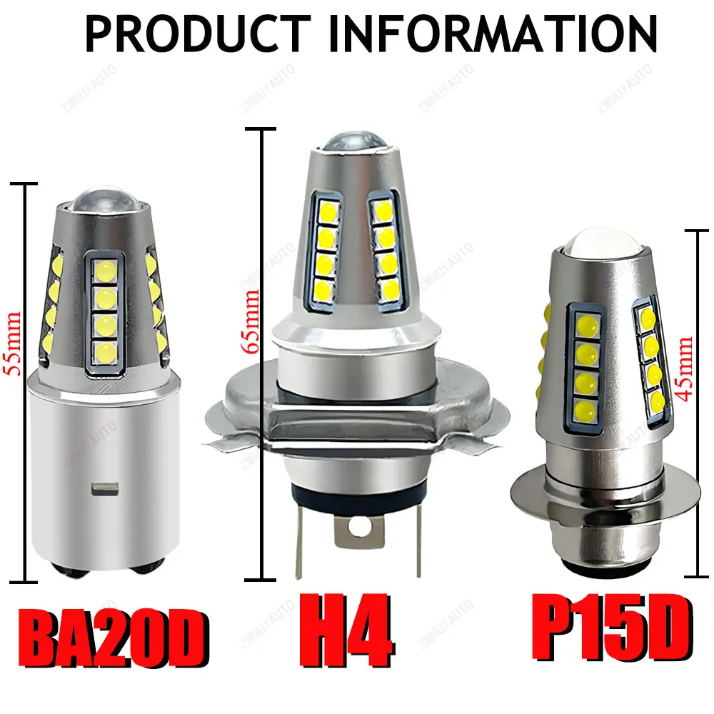 1 قطعة دراجة نارية LED H6M P15D LED المصباح موتو ATV الضباب القيادة ضوء BA20D السوبر مشرق 12 فولت 24 فولت 36 فولت واسعة الجهد قاعدة مصباح