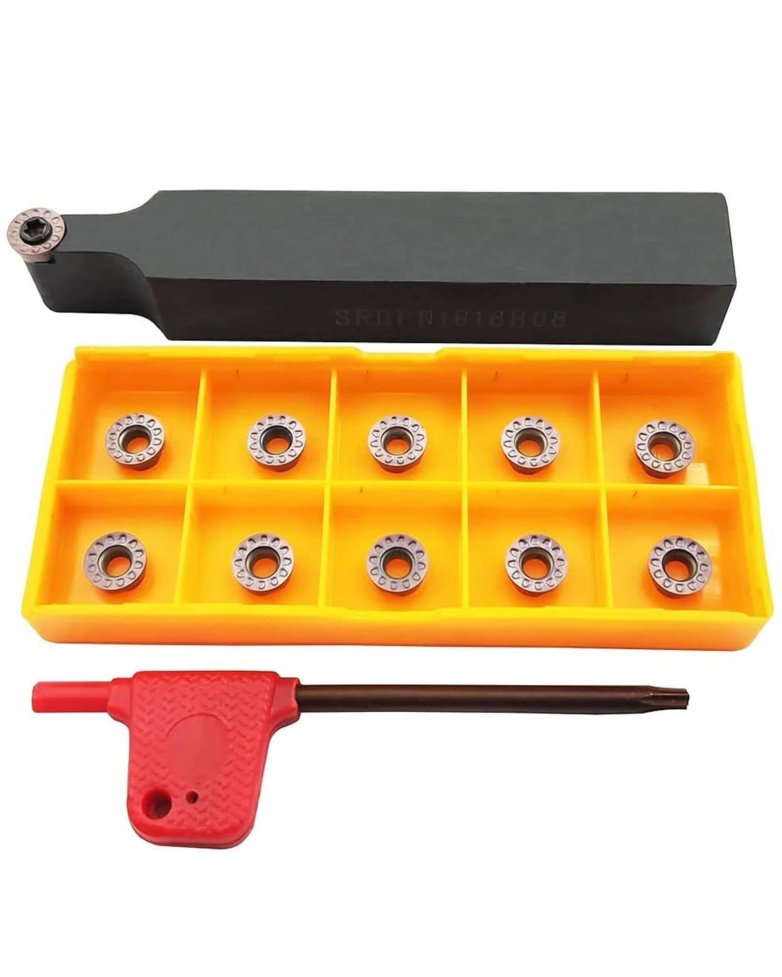 11 pieces of RPMT08T2MOE R4 reversible hard alloy milling insert milling cutters with 5/8 inch/16mm SRDPN1616H08 tool holder