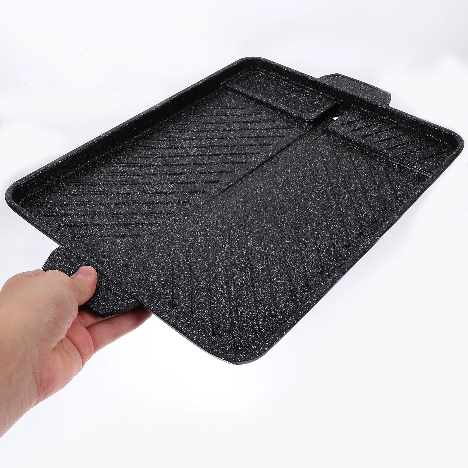 

Grill Pan Nonstick Aluminium Bbq Grilling Tray Outdoor Camping Household Meat Vegetable Pizza Cooking