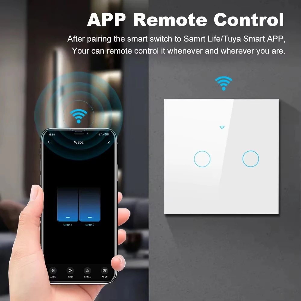 TNCE مفتاح ذكي الاتحاد الأوروبي WIFI 1/2/3/4 عصابة مفاتيح الإضاءة احتياجات التوافق/لا تويا سلك محايد التحكم الصوتي دعم أليكسا جوجل