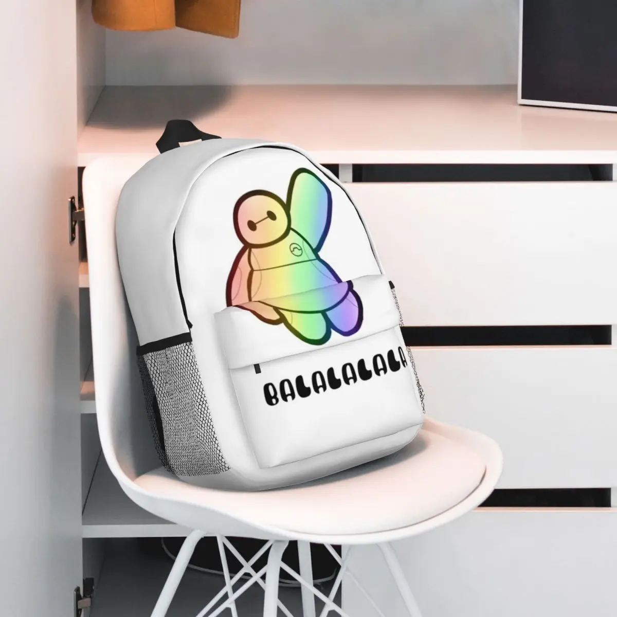 Mochila Big Hero 6 compacta de 15 polegadas – bolsa leve e elegante, perfeita para estudantes e viajantes